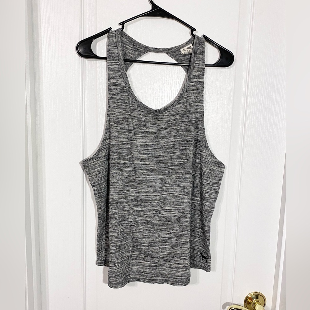 PINK Victoria’s Secret Cut Out Racerback Tank Heather Gray Size Medium